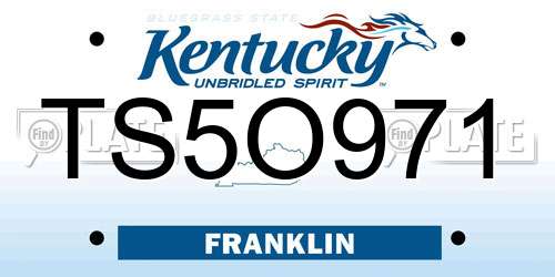 TS5O971 Kentucky License Plate