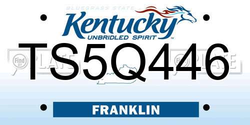TS5Q446 Kentucky License Plate