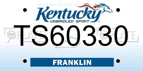 TS60330 Kentucky License Plate