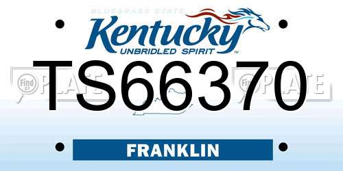 TS66370 Kentucky License Plate
