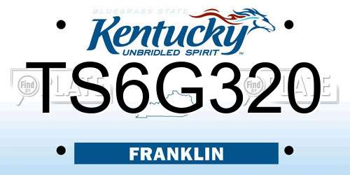 TS6G320 Kentucky License Plate