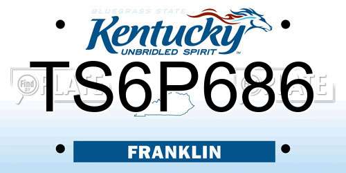 TS6P686 Kentucky License Plate
