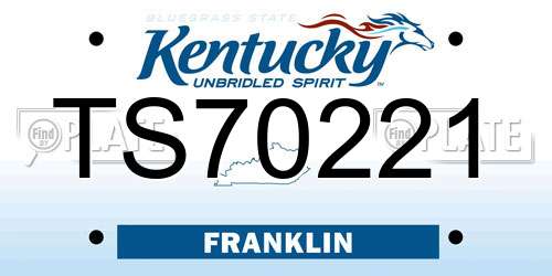 TS70221 Kentucky License Plate