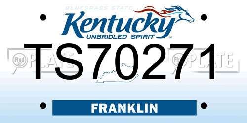 TS70271 Kentucky License Plate