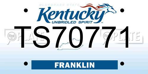 TS70771 Kentucky License Plate