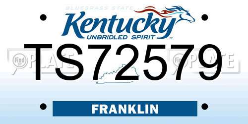 TS72579 Kentucky License Plate