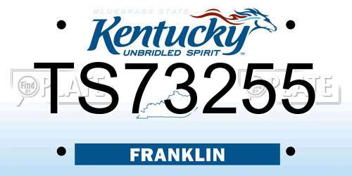TS73255 Kentucky License Plate