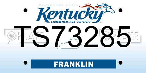 TS73285 Kentucky License Plate