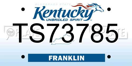 TS73785 Kentucky License Plate