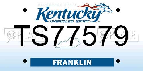 TS77579 Kentucky License Plate