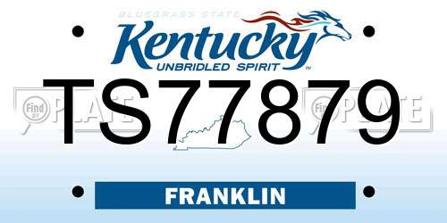 TS77879 Kentucky License Plate