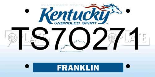 TS7O271 Kentucky License Plate