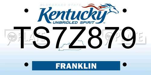 TS7Z879 Kentucky License Plate