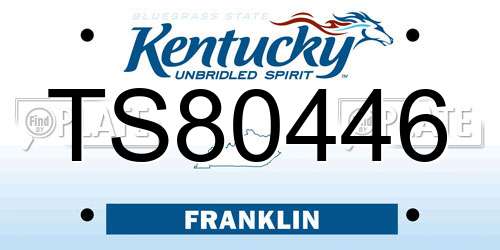 TS80446 Kentucky License Plate