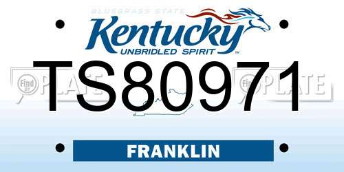 TS80971 Kentucky License Plate