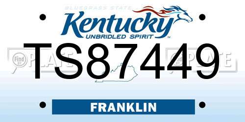 TS87449 Kentucky License Plate