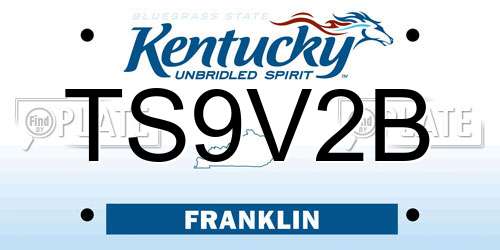 TS9V2B Kentucky License Plate