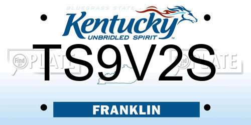 TS9V2S Kentucky License Plate