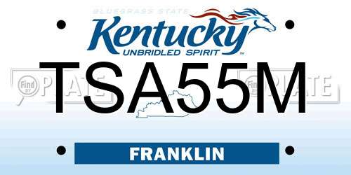 TSA55M Kentucky License Plate