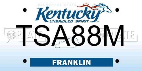 TSA88M Kentucky License Plate
