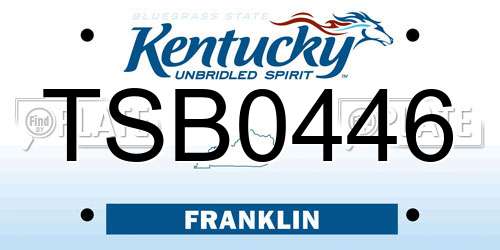 TSB0446 Kentucky License Plate