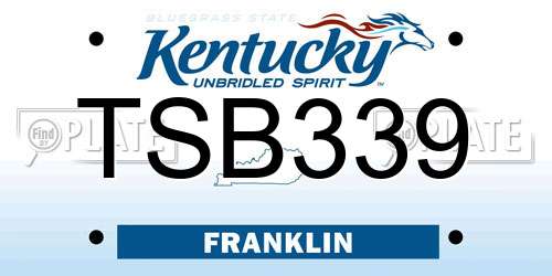TSB339 Kentucky License Plate