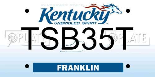TSB35T Kentucky License Plate
