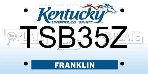 TSB35Z Kentucky License Plate