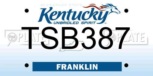 TSB387 Kentucky License Plate