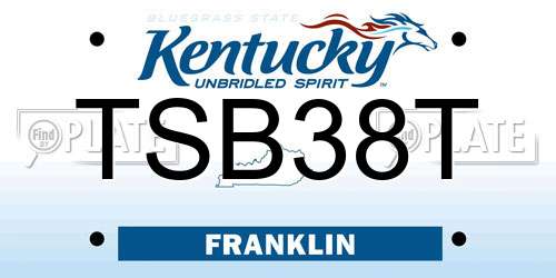 TSB38T Kentucky License Plate