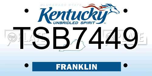 TSB7449 Kentucky License Plate