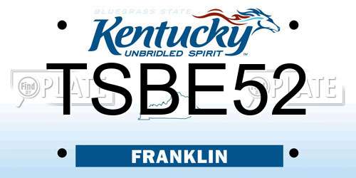 TSBE52 Kentucky License Plate