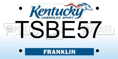 TSBE57 Kentucky License Plate