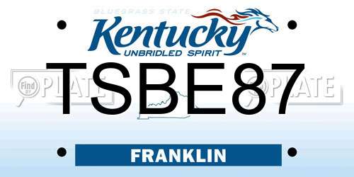 TSBE87 Kentucky License Plate
