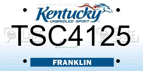 TSC4125 Kentucky License Plate