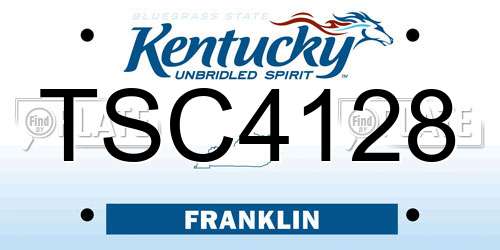 TSC4128 Kentucky License Plate