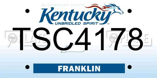 TSC4178 Kentucky License Plate