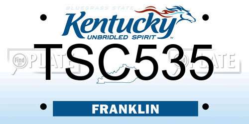 TSC535 Kentucky License Plate
