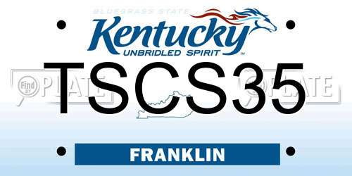 TSCS35 Kentucky License Plate