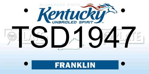 TSD1947 Kentucky License Plate