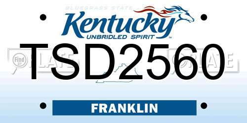 TSD2560 Kentucky License Plate