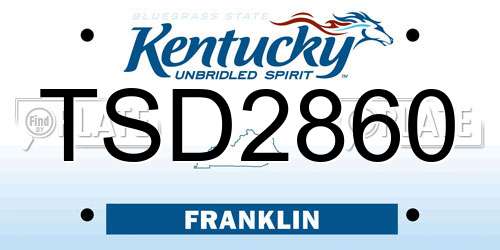 TSD2860 Kentucky License Plate