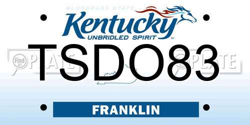 TSDO83 Kentucky License Plate