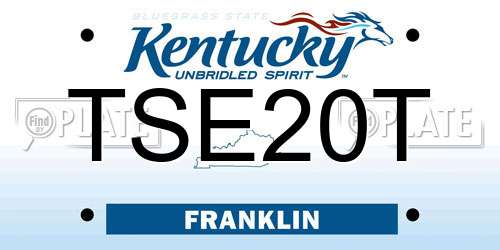 TSE20T Kentucky License Plate