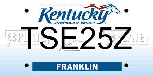 TSE25Z Kentucky License Plate