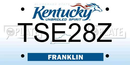 TSE28Z Kentucky License Plate