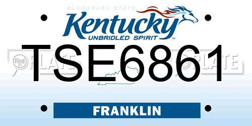 TSE6861 Kentucky License Plate