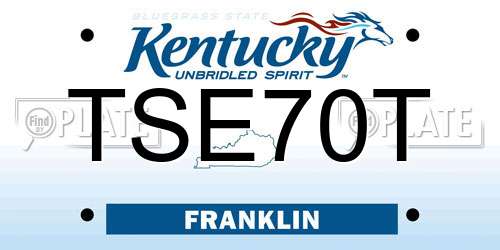 TSE70T Kentucky License Plate