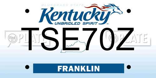 TSE70Z Kentucky License Plate