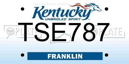 TSE787 Kentucky License Plate